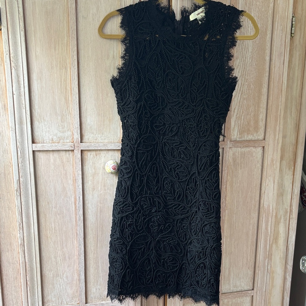 Sans Souci Elegant Black Textured wedding guest Dress